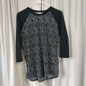 LulaRoe Randy Black and White Patterned Long Sleeve Top
